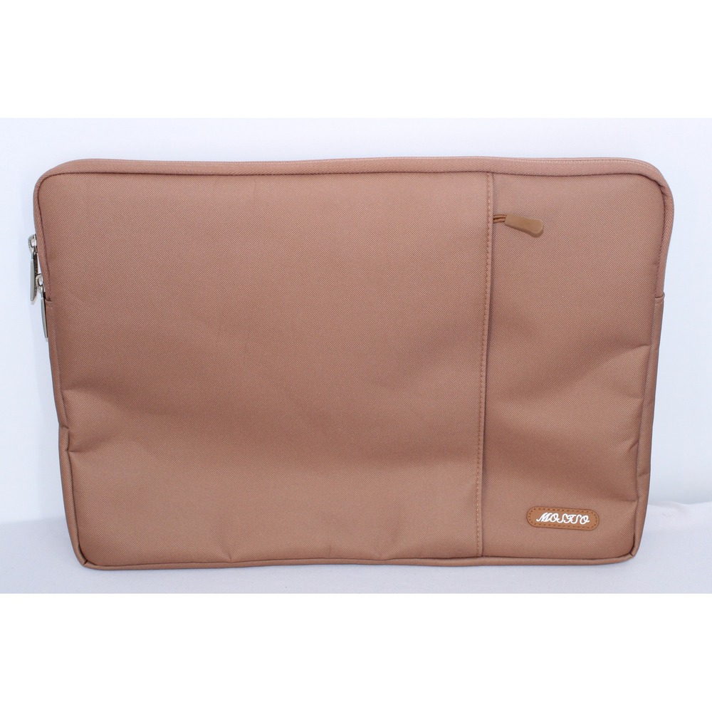 Mosiso Brown Laptop Sleeve Case with Soft Fleece Lining and Front Pocket